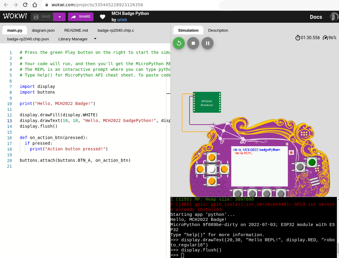 Wokwi Badge Emulator
